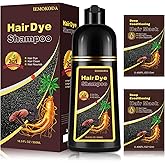 Yocisku Black Hair Dye Shampoo 3 in 1 for Gray Hair Coverage, Long-lasting Hair Color Shampoo Easy At-Home Use, Safe and Gentle Formula for All Hair Types 16.9 Fl Oz (Black)