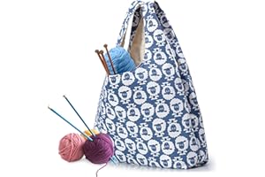 YARWO Knitting Yarn Bag, Tote Bag for Knitting Needles, Yarns and Unfinished Project, Sheep (Bag Only Patent Pending)