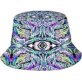 NASIAN Psychedelic Trippy Rave Bucket Hats for Women Men Outdoor Travel Beach Sun Hat Festival Outfits
