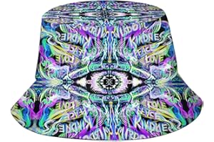 NASIAN Psychedelic Trippy Rave Bucket Hats for Women Men Outdoor Travel Beach Sun Hat Festival Outfits