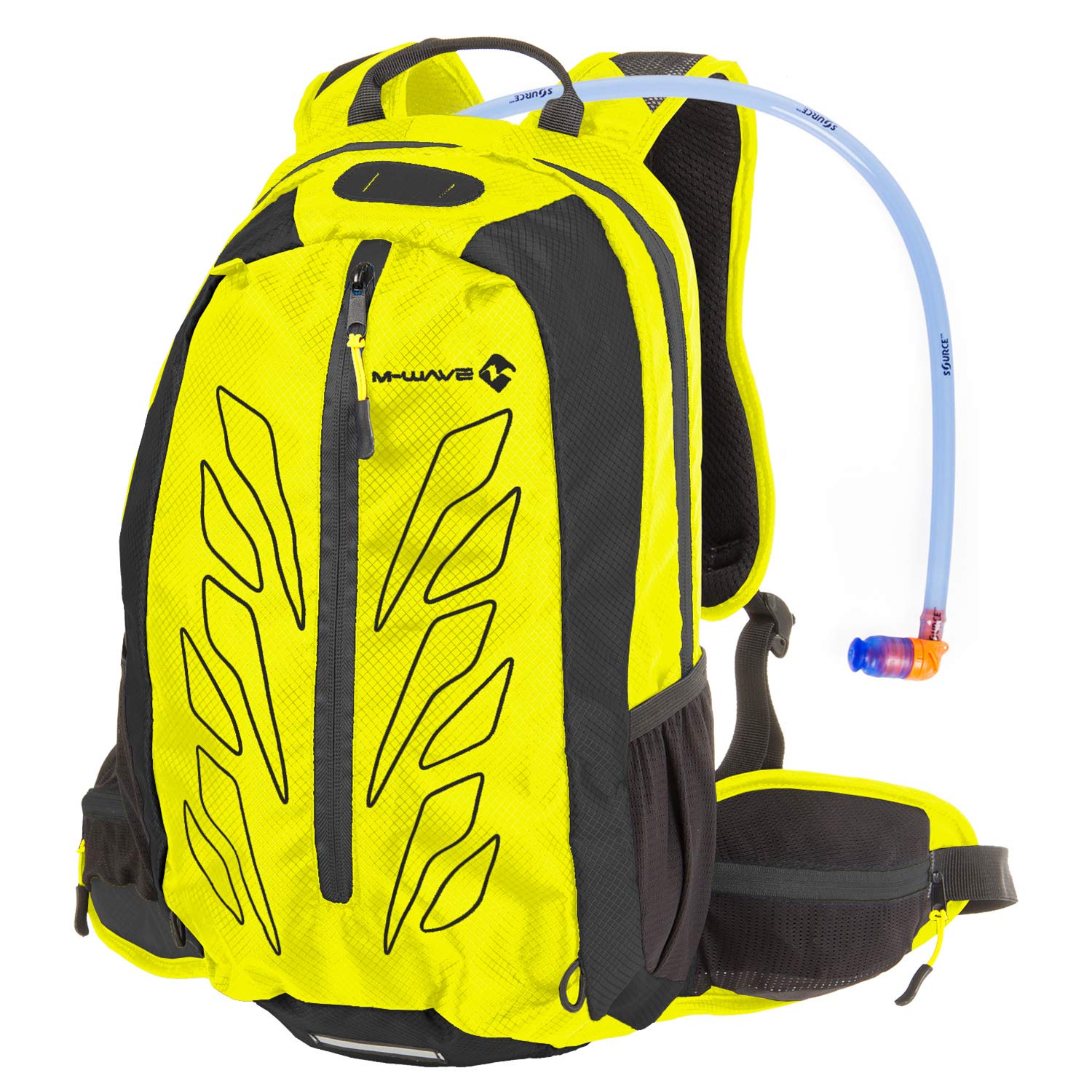 M-Wave Unisex's Rough Ride Back incl. Source Biker backpack neon yellow, water bag