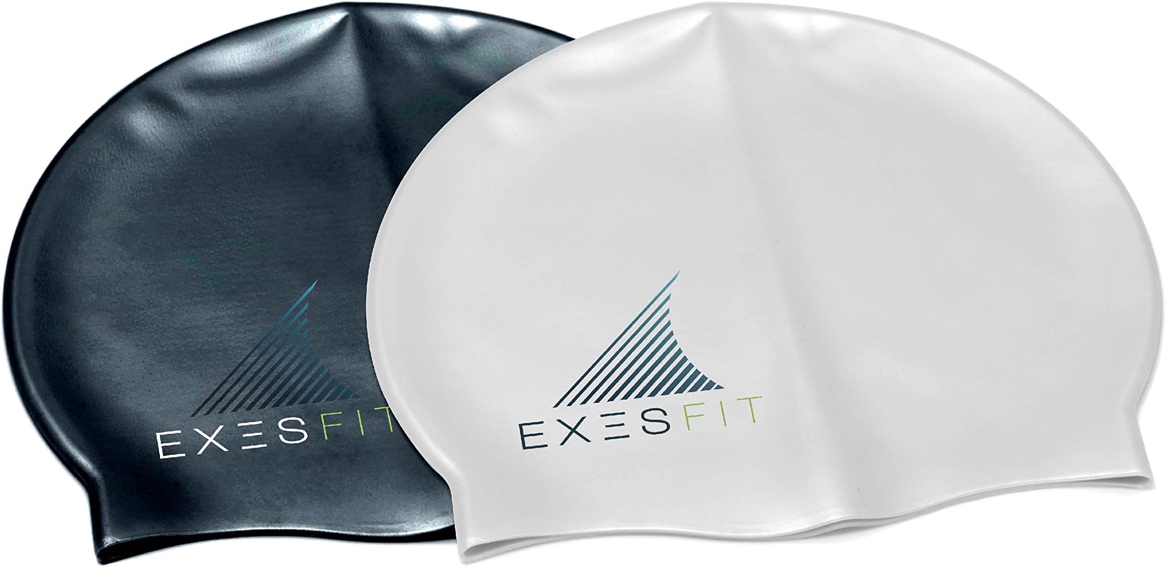 Set of 2 – Swim Caps for Adult Men and Women – Protects your Hair and Ears while Swimming – Protective Zipper Case Included – Exclusiv Swim Cap Gift Set for Him and Her
