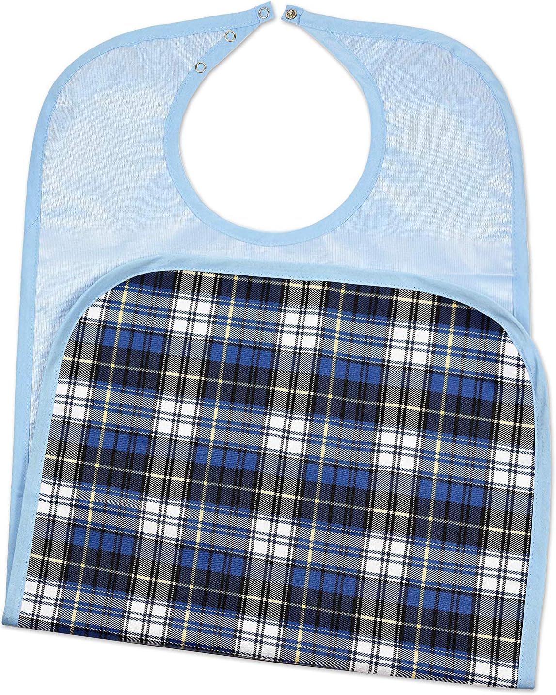 Medokare Adult Bib Clothing Protector - 3 Pack Long Washable Reusable Bibs for Seniors for Eating at Mealtime, Waterproof Stain Resistant Bibs for Elderly: Health & Personal Care