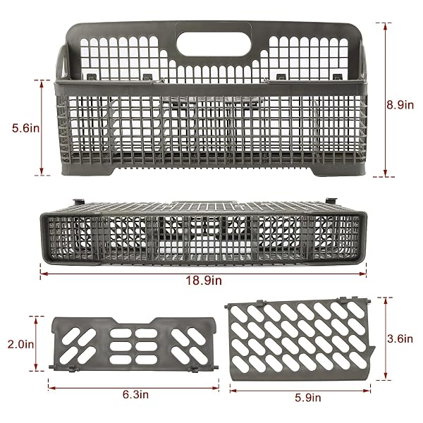 AMI PARTS 8531233 WP8562043 UNIVERSAL DISHWASHER SILVERWARE BASKET REPLACEMENT FIT FOR WHIRLPOOL KITCHENAID DISHWASHER UTENSIL RACK BASKET, REPLACES 8531233,8562043, WP8531233VP