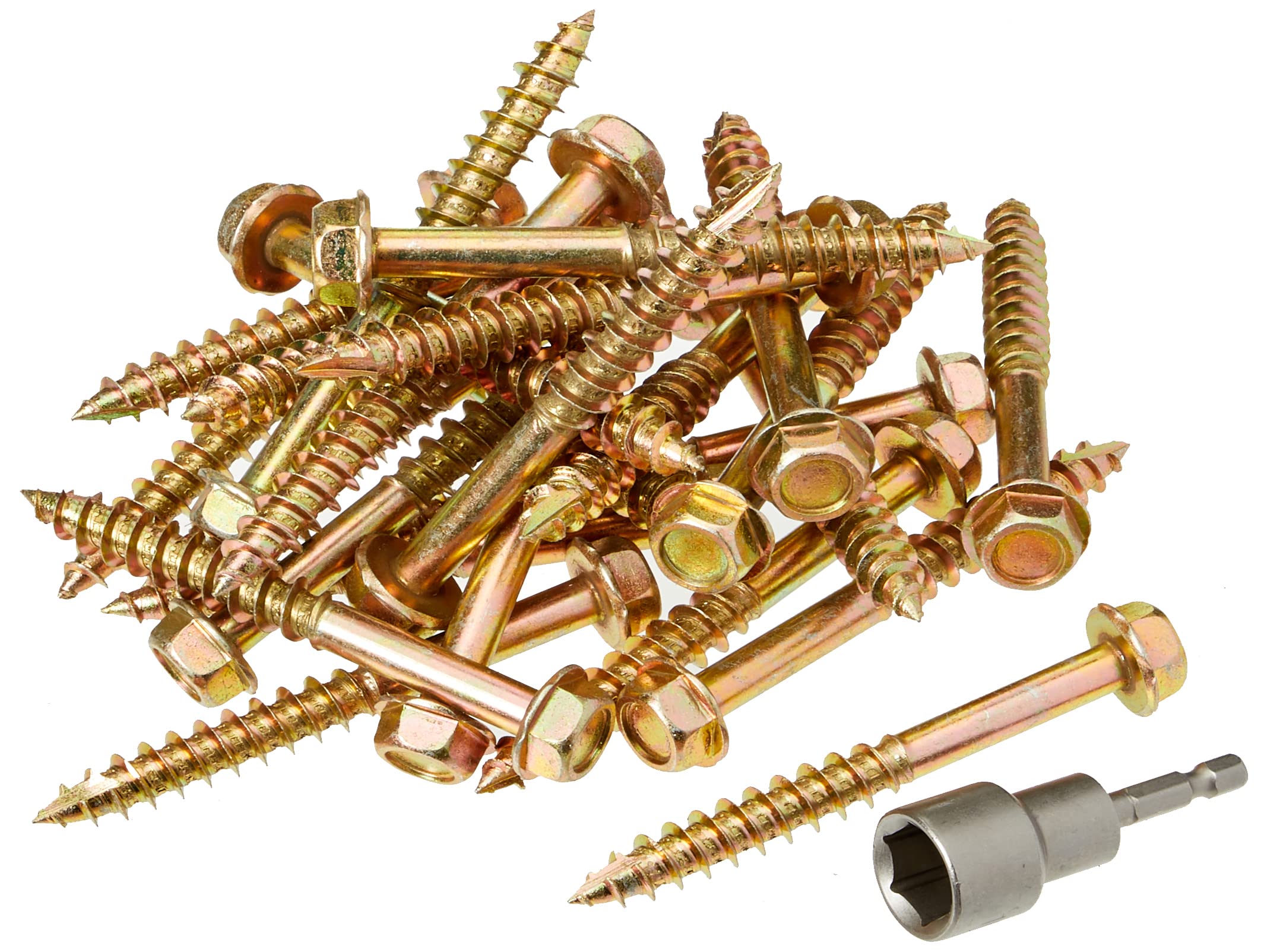 TIMCO Advanced Coach Screw | Hex Flange Head | Slash Point | Yellow | 12.0 x 100 | Box of 25 (12100SCSY)