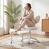 Ergonomic Cross Legged Chair with Wheels, Ivory | 360&deg; Swivel Meditation Chair, ADHD Chair, Lumbar Support and Adjustable Stool, Flexible Design for Fidgety Sitters