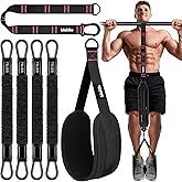 Pull Up Assistance Bands Set, Heavy Duty Adjustable Pull Up Assist Band with Feet Rest, Strength Training Bands for Home Gym Fitness, Pull-Up Bar, Calisthenics and Body Stretching