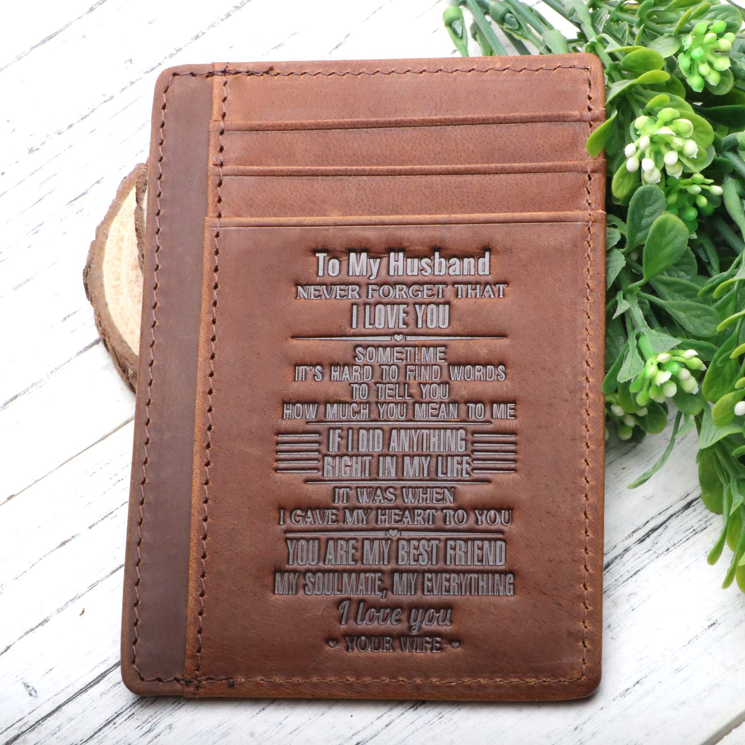 Slim Wallet for Men- RFID Blocking Front Pocket Card Wallet, Minimalist Thin Credit Card Clip,Speical Gift From Wife to Husband