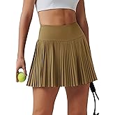 Willit Womens Pleated Tennis Skirts with Shorts Athletic Golf Skorts High Waisted Lightweight Zipper Pockets