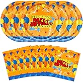 40Pcs Cartoon Birthday Party Supplies Anime Theme Plates and napkins Supplies for Baby Shower Decorations Anime Dragon Birthday Party Decorations