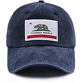 Czantyyn California State Flag Hats for Women Men, Adjustable Cotton California Bear Baseball Cap