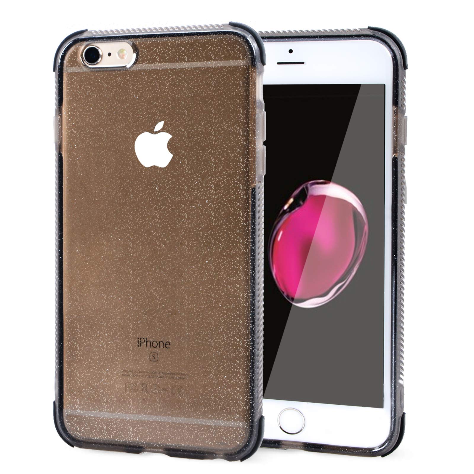 Voilamart iPhone 6 Plus Case, iPhone 6s Plus Case Bling Shiny Cute Pattern Design Sparkle Glitter Anti-Slick/Protective Case for iPhone 6/6s Plus 5.5 Inch, Black