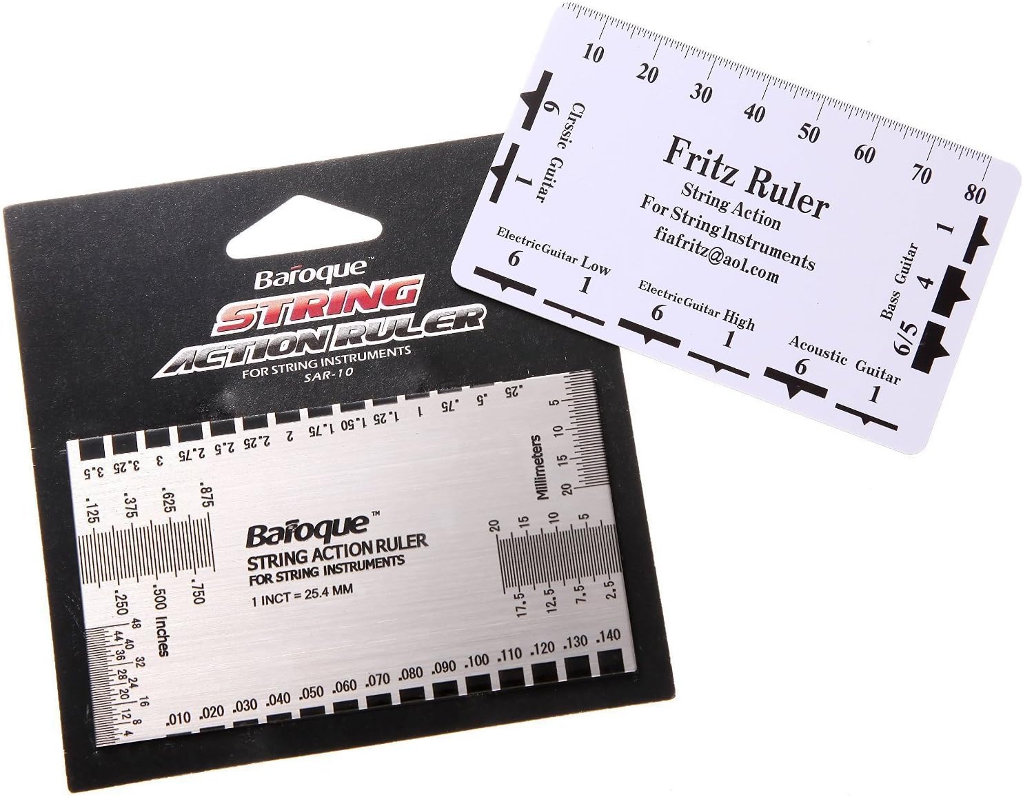 GamutTek Baroque string action ruler and Fritz Ruler, the best pair, two piece set!