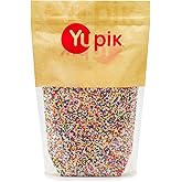 Yupik Birthday Cake Sprinkles, 1Kg, Rainbow Nonpareil Sprinkles, Gluten-Free, Kosher, Cholesterol-Free, Sodium-Free, Fat-Free