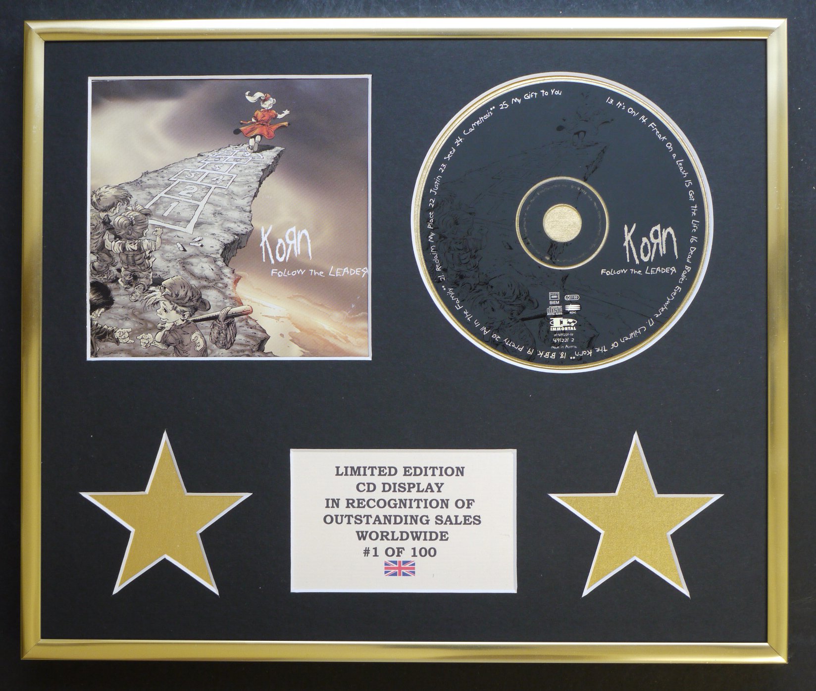 KORN/CD DISPLAY/LIMITED EDITION/COA/FOLLOW THE LEADER