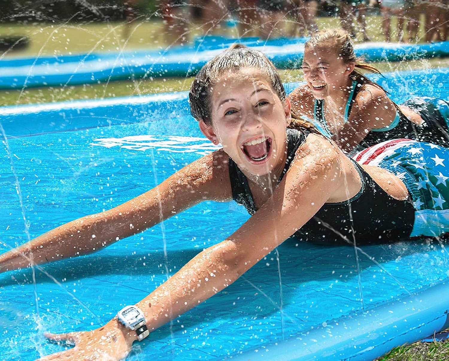 Slip and Slide, Water Slide, 31ft Slip and Slide for Kids and Adults with Splash for Races, Water Slides for Kids with 2 Body Boards: Toys & Games