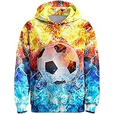 Betecoro 3D Graphic Hoodies for Boys Girls, Long Sleeve Pullover Hooded Hoodie Sweatshirt for Kid Teen