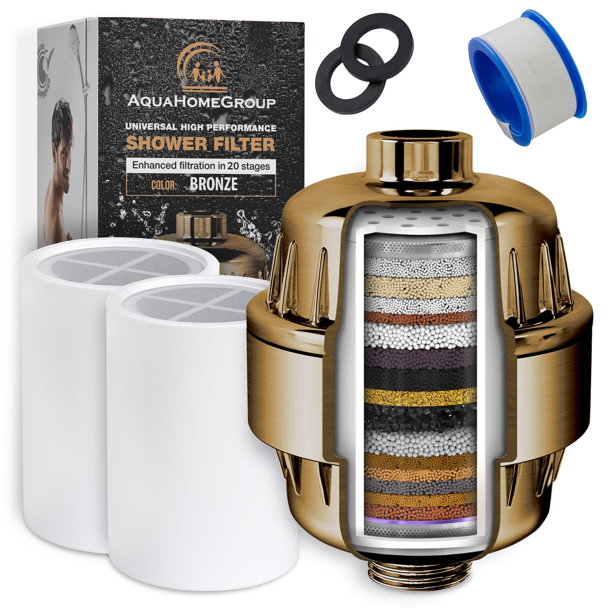 AquaHomeGroup 20 Stage Shower Filter for Hard Water