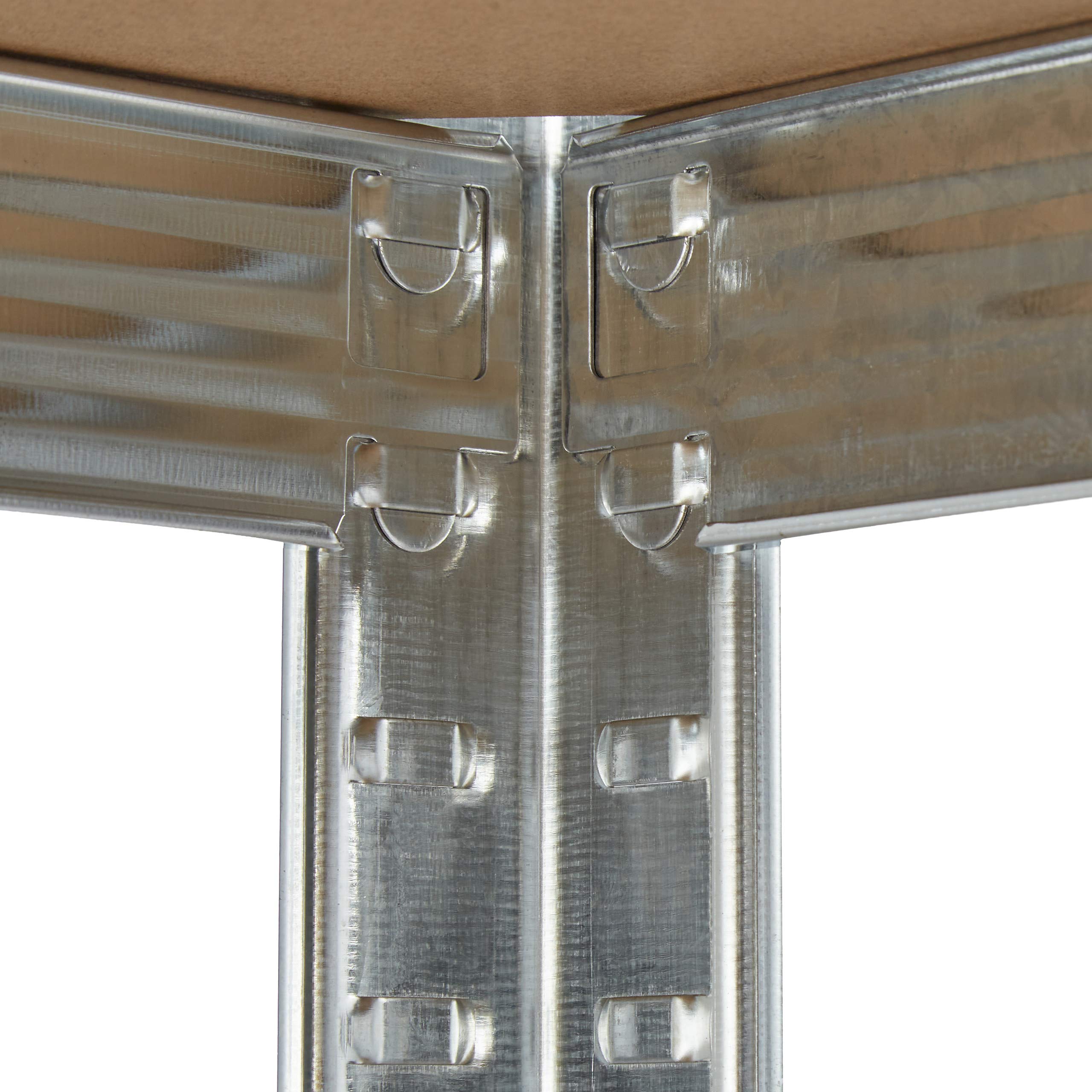 Relaxdays Schwerlastregal verzinkt, Traglast 875kg, 150x75x30 cm, 5 Böden, zum Stecken, Stahl, Lagerregal Keller, Silber 7