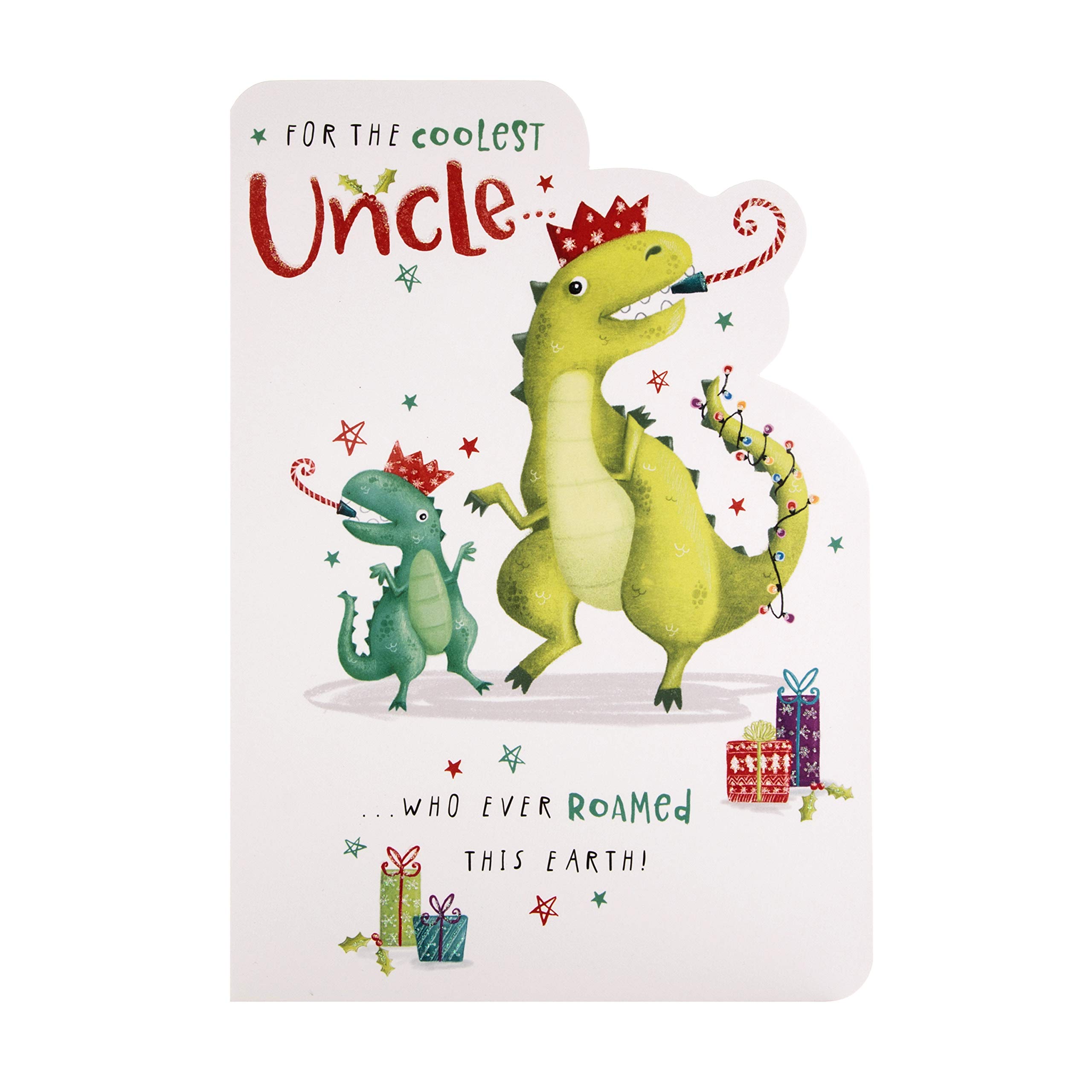 Christmas Card for Uncle from Hallmark - Cute Dinosaur Design