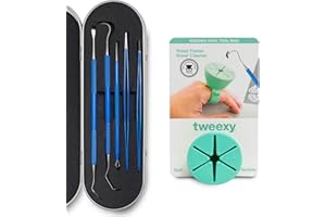 tweexy Craft Vinyl Weeding Tool Kit and Weeding Scrap Collector Ring, Includes Case, Weeder Picks, Tweezers, and Spatula for Heat Transfer Vinyl, HTV Crafting Adhesive Paper Sheets Holder (Mint)