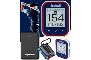Bushnell Phantom 3 (Blue) Slope Golf GPS Handheld Bundle - Touchscreen, Auto Course & Hole Recognition, Auto-Prompt Score Entry with PlayBetter Portable Charger, Belt Clip & Carabiner