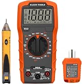 Klein Tools 69149P Electrical Test Kit, 3 Piece | With Digital Multimeter, Non-Contact Voltage Tester and Electrical Outlet Tester, Leads and Batteries Included