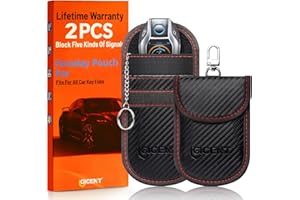GICENT 2 Pack Anti Theft 3.5"x5" RFID Car Key Fob Signal Blocking Faraday Pouch Fits for All Brands Vehicles,2024 Car Key Fob Faraday Bags Protector Cover RFID Key Fob Signal Blocker