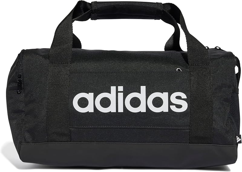 adidas Essentials Linear Duffel Bag Unissex Adulto, Preto/Preto/Branco, XS