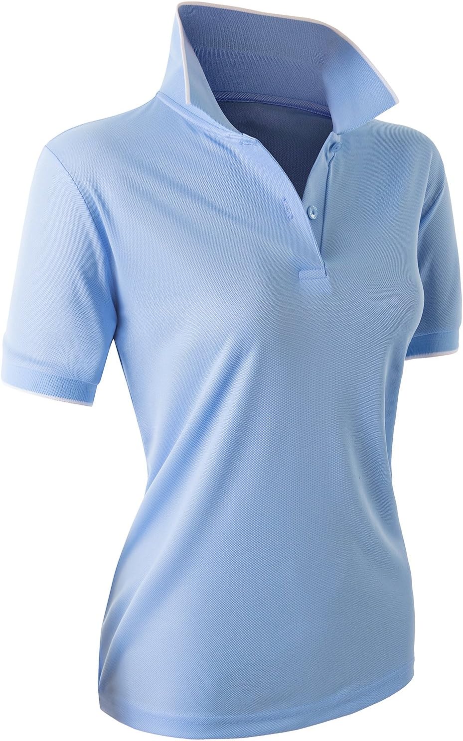 CLOVERY Women's Sport Wear 2-Button Polo Short Sleeve Shirt