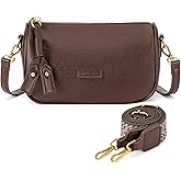 Kiss Sea Small Crossbody Bag for Women, Vegan Leather Shoulder Handbag with 2 Removable Straps, Trendy Crossbody Purse