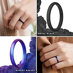 ThunderFit Stackable Silicone Wedding Rings for