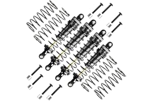 TOOMOD 90mm/105mm RC Oil Shock Absorber Big Bore Damper for 1/10 Slash 2WD, 4WD 4x4,Stampede,Rustler 4X4 VXL, Hoss,Bandit, Ford, Vorteks, Parts Upgrade Replace (Black)