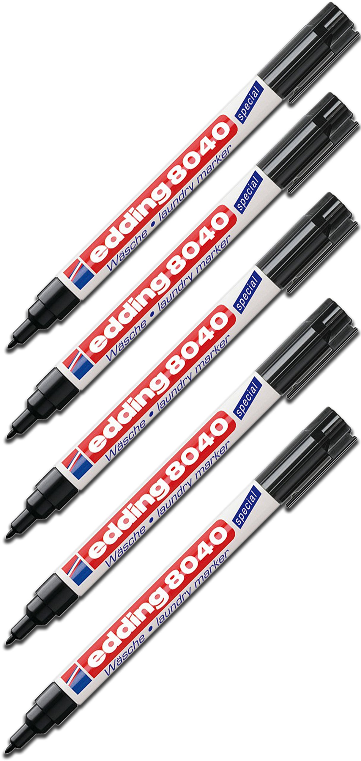 E-8040 Laundry Markers Round Tip Approx. 1.0 mm Pack of 5 Black