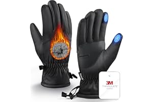 Deemii Winter Gloves Men Women Made with 3M Insulation & Plush Lining, -15℉ Windproof & Water-Resisitant Gloves for Cold Weather with Touchscreen Fingers, Thermal Snow Gloves for Running