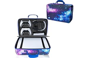 ALEEMIN Carrying Case Compatible with PS5 Case, Protective Travel Bag Compatible with Playstation PS 5, Hard Shell Storage Bag with Large Capacity Compatible with PS5 Digital/Disk Edition & Accessories