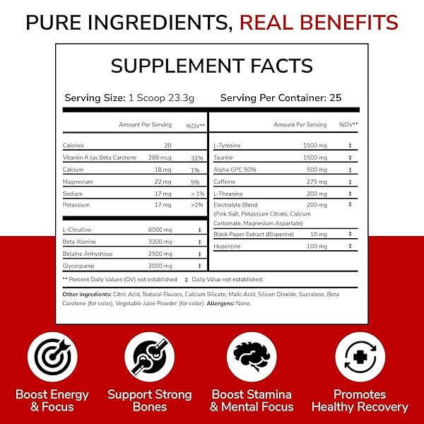 CATALYST NUTRITION ENHANCED PRE WORKOUT POWDER FOR MEN & WOMEN – BOOSTS FOCUS, MOOD & PERFORMANCE – 8G L-CITRULLINE, HIMALAYAN PINK SALT, ELECTROLYTES & NATURAL FLAVORS WITH NO ARTIFICIAL COLORS