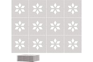 OSHIYINN Felt Fiber Surface High Density Polyester Fiber Board 11"x11" Hanging Room Divider Panel Cut Room Partition Home Decoratio (12 Pcs) (Oatmeal)