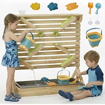 Noble Toys XL Cedar Outdoor Mud Kitchen Centered with Backsplash