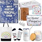 Skyygemm 11 Pcs Assistant Principal Gift Include Blanket Makeup Bag Tumbler Notebook Keychain Pen Tote Bag Sock Card Scented Candle Gift Box for Assistant Principal Retirement Graduation