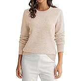 QUALFORT Women’s Lightweight Sweater Pullover Knit Long Sleeve for Layering Soft Casual Basic Top