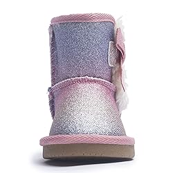 KRABOR Toddlers/Little Girls Boots,Glitter Warm