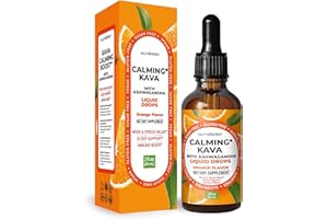 NutraPep Kava Ashwagandha Extract Liquid Drops - Calming Adaptogen Supplement with Valerian Root Passionflower Lemon Balm for Mood Rest Stress Support - Alcohol-Free Vegan