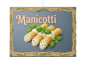 Manicotti Dish Drying Mats for Kitchen Counter, Vintage Italian Style Absorbent Dish Drainer Rack Mat, Culinary Herb Microfib