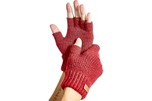 JYUYNY Fingerless Gloves for Women Men, Winter Warm Alpaca Wool Stretch Knit Adult Half Finger Glove for Typing, Driving