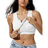 ZeroBound Built in Shelf Bra Tank Crop Top - V Neck Tank Tops for Women, Basics Going Out Top Sleeveless Garment