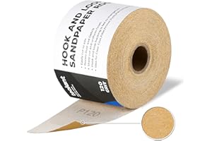 toolant 120 Grit Sandpaper Roll, 2-3/4" Wide 12 Yard Longboard Hook and Loop Sandpaper for Automotive,Woodworking, Metal, Pla