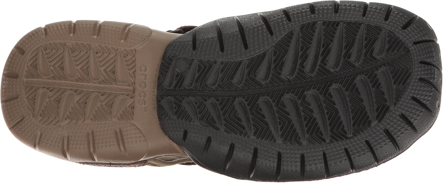  | Crocs Men's Swiftwater Leather Fisherman Sandal | Casual Slip On Sandals for Men | Shoes