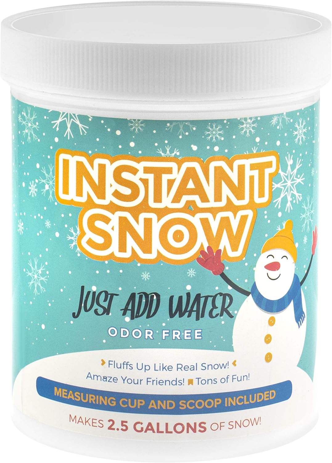 Playlearn Instant Snow Powder – Makes 2.5 Gallons – Insta Snow Powder Magic Fake Snow Party Decoration