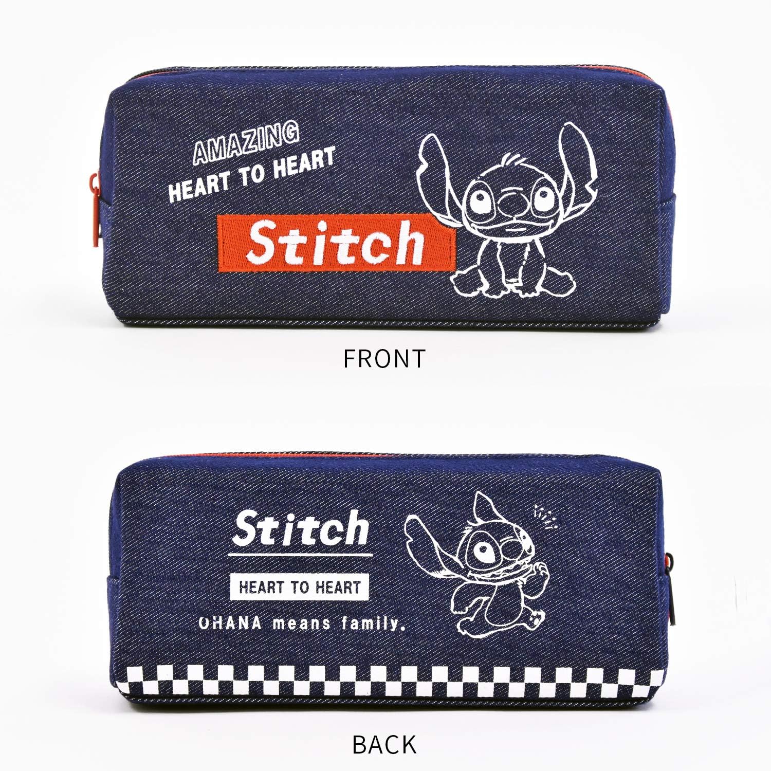 Amazon Co Jp ディズニー Disney ツインファスナー 2ルーム ペンケース 筆箱 ポーチ スティッチ シューズ バッグ